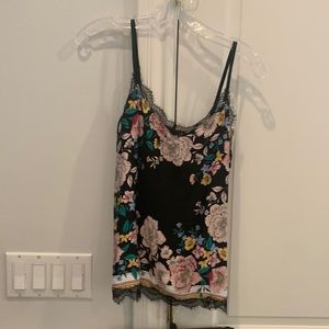 PJ Salvage Black Flora Camisole & Tap Shorties